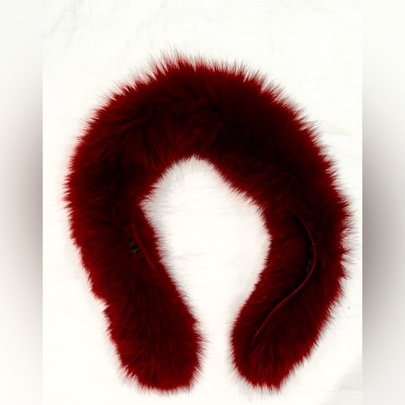 Eleventy 100% Red Wool Coat with Fox Fur Trim Hoodie (detachable) Women Sz8 - Picture 9 of 16